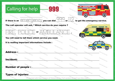 safety  kids worksheet emergency services call    etsy uk