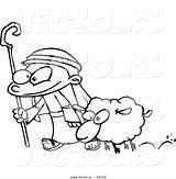 Shepherd Cartoon Sheep Clipart Outline Coloring Vector 1024 Leishman Ron Designlooter Drawings 86kb sketch template