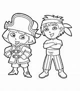 Dora Exploradora Esploratrice Pirata Disfrutar sketch template