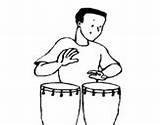 Coloring Drums Percussionist Tambourine Coloringcrew Pages sketch template