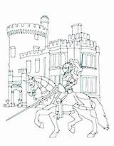 Coloring Castle Pages Medieval Knight Disneyland Disney Princess Rides Manor Getcolorings Drawing Getdrawings Printable Meta Shield Knights Colorings Color sketch template