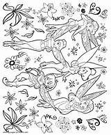Coloring Pages Fairies Fairy Flower Girls Printable Disney Princess Ads Google sketch template