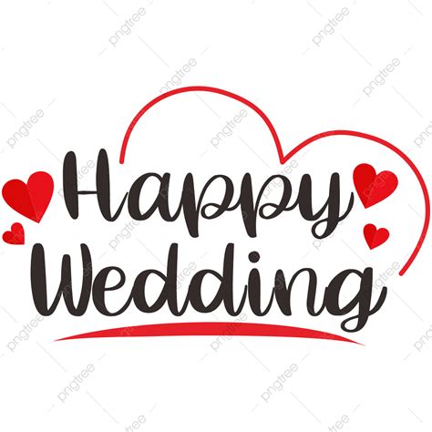 happy wedding text vector art png happy wedding text vector heart