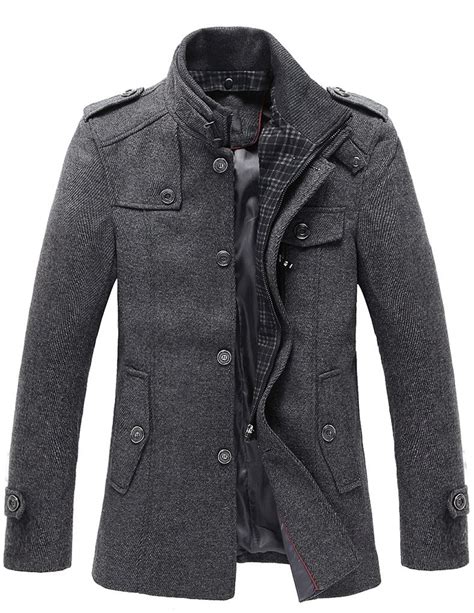 wool classic pea coat winter coat mens urban clothing