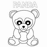 Panda Coloring Bear Pages Cute Printable Little Seated Ones sketch template