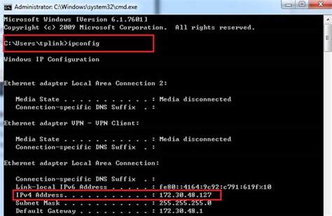 how to find your ip address on windows os tp link