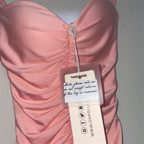 polly pink ruched midi dress tags   depop