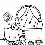 Kitty Hello Coloring Pages Seasons Christmas Spring sketch template
