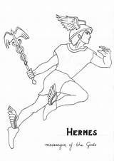 Greek Hermes Mythology Gods Mitologia Colorir Deuses Antiga Grega Ancient sketch template