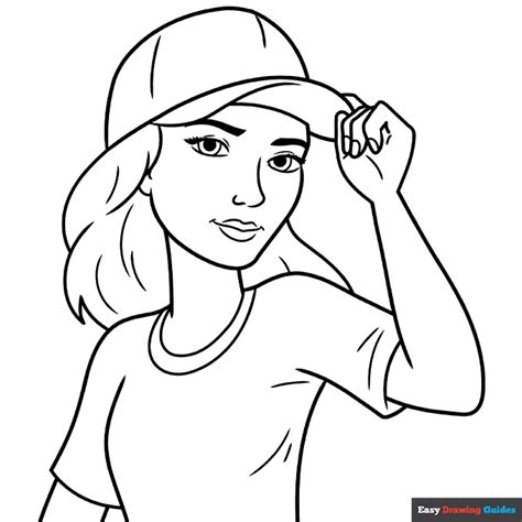 aesthetic girl coloring page easy drawing guides