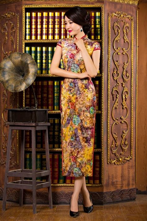 shanghai story gold 2018 cheongsam dress vintage qipao dress cheongsam