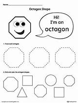 Octagon Worksheet Worksheets Tracing Myteachingstation Introducing Recognition sketch template