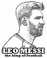 Coloring Messi Lionel Football Print Player Barcelona Leo sketch template