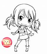 Lucy Heartfilia Chibi Pages Coloring Drawing Template Lineart Getdrawings sketch template