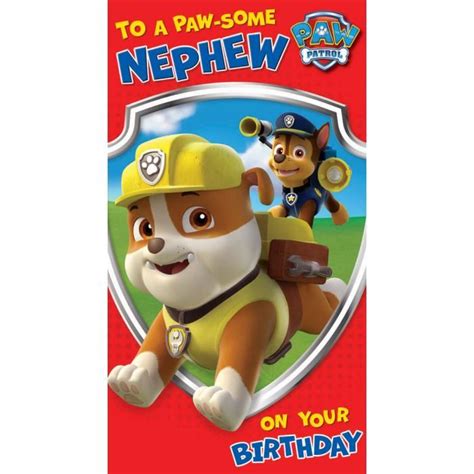 nephew paw patrol birthday card paw patrol birthday paw patrol