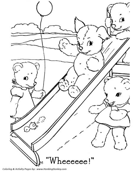 teddy bear coloring pages  printable baby bears playing coloring