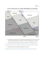 glg  lab  faults worksheetdoc  lab  exercise  faults