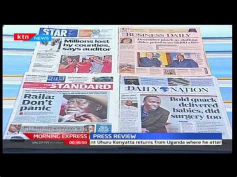 major headlines  kenyan newspapers ktn home