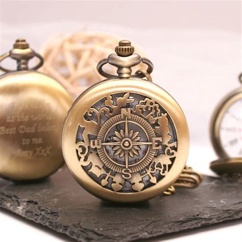 personalised bronze pocket  compass design  giftsonlineu notonthehighstreetcom
