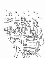 Coloring Three Kings Pages Journey Wise Men Printable Magi Bethlehem Getcolorings Color sketch template