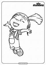 Agnes Coloring Pages Drawing Gru Minions Printable Pdf Daughters Choose Board Margo Minion sketch template