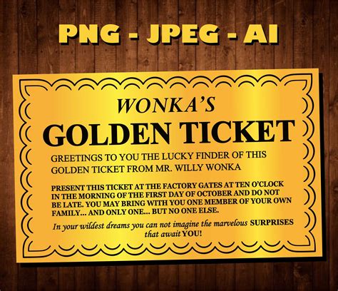 willy wonka golden ticket template