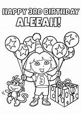 Birthday Coloring Pages Dora Explorer Party Personalized Printable Games Color Theme Happy Drawing Kids Queen 4th Printables Colouring Supplies Getcolorings sketch template