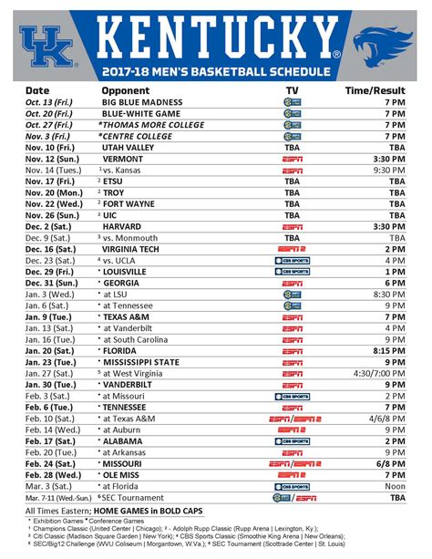uk printable basketball schedule