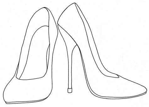 high heels shoes coloring printable  drawing drawing high heels
