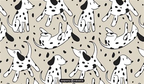 dalmatian dog cartoon pattern vector