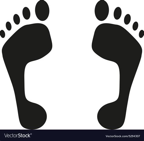 footprint icon foot symbol flat royalty  vector