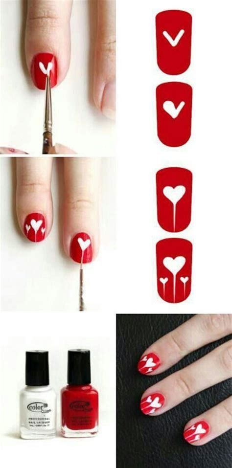easy step  step valentines day nail art tutorials  beginners learners
