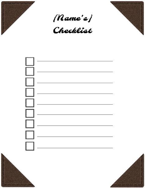 checklist template checklist template checklist printable checklist