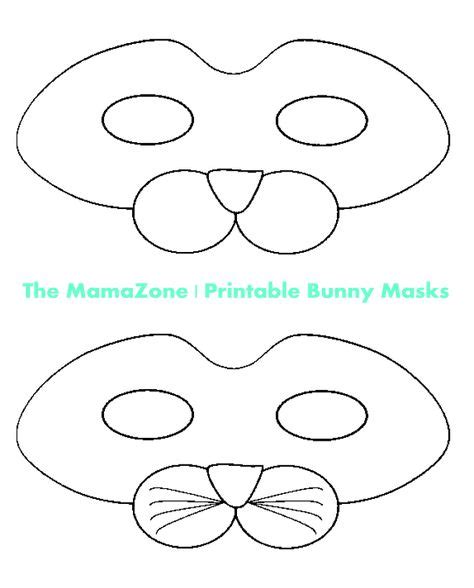 diy printable rabbit mask template  kids animal masks  kids