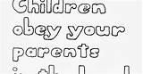 Parents Obey Ephesians sketch template