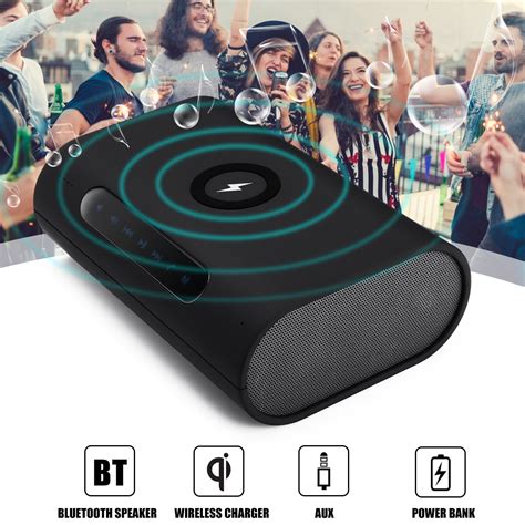 wireless charger bluetooth speaker stereo subwoofer speakers touching screen power bank