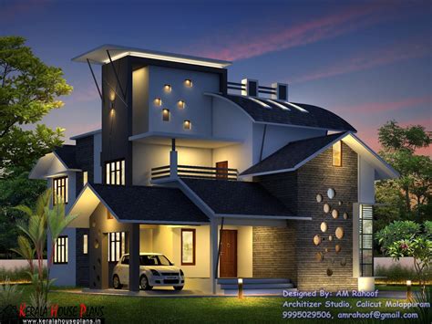 kerala contemporary style double floor home design  budget