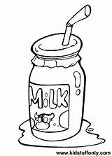 Milk Coloring Pages Bottle Drawing Cookies Glass Color Printable Getcolorings Colorings Getdrawings Popular sketch template
