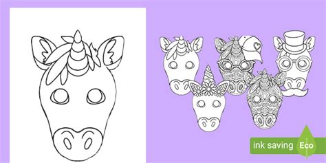 unicorn mask template ks teacher