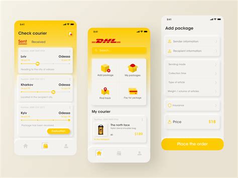 dhl express app redesign concept  junjie  dribbble