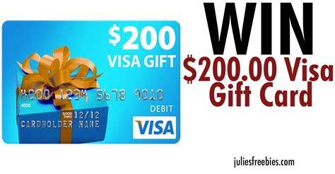 win   visa gift card julies freebies