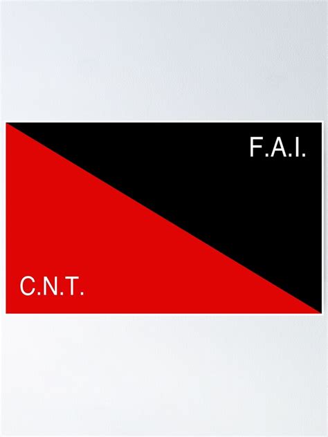 cnt fai flag federacion anarquista iberica confederacion nacional del trabajo poster