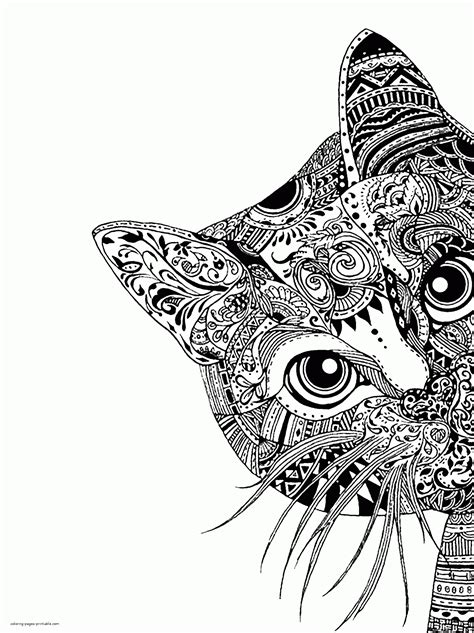 animal face coloring pages  cat adult coloring animals cat coloring