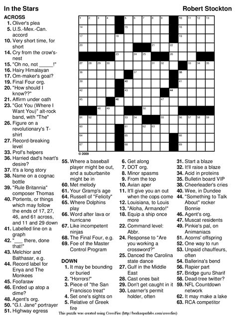 daily commuter crossword puzzle  jacqueline mathews printable