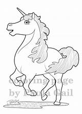 Windswept Unicorn sketch template