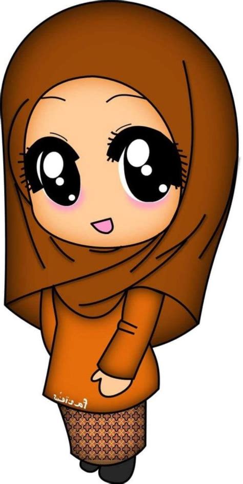 cantik gambar kartun muslimah comel