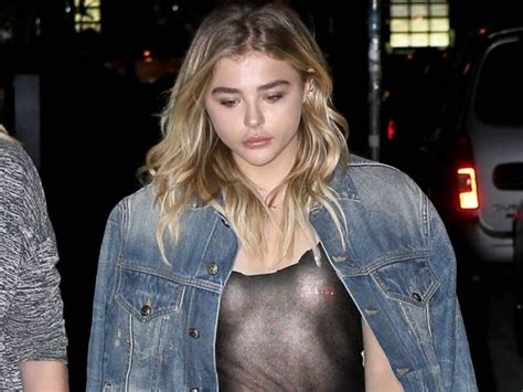 Chloe Grace Moretz Out With Her Nipple Piercings Glistening In The