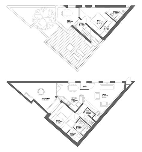 triangular house plan