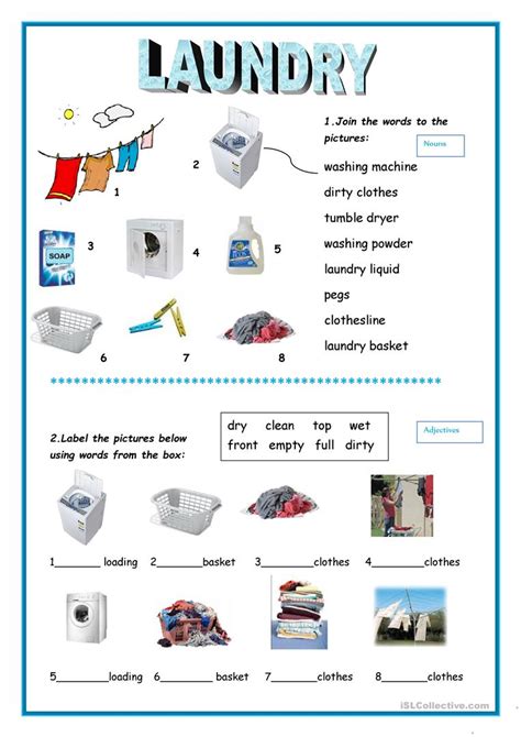 laundry worksheet free esl printable worksheets made by teachers