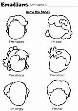 Feelings Emotions Kindergarten sketch template